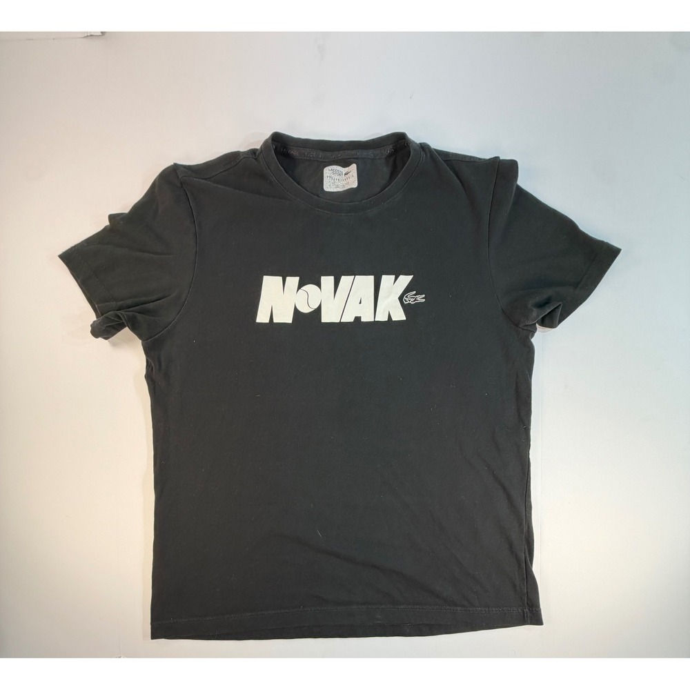 Lacoste Sport Novak Djokovic Tennis T-Shirt Black Mens XL Graphic Tee